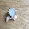 White seaglass ring - front view