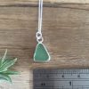 Sage Green Seaglass Necklace - Tuke Beach . Seaglass size is approximately 11mm wide and 13mm high.