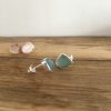 Seaglass studs Durgan & St Mawes. Side view.