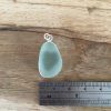 Seafoam Green Seaglass Heart Necklace - Gyllyngvase Beach - showing size