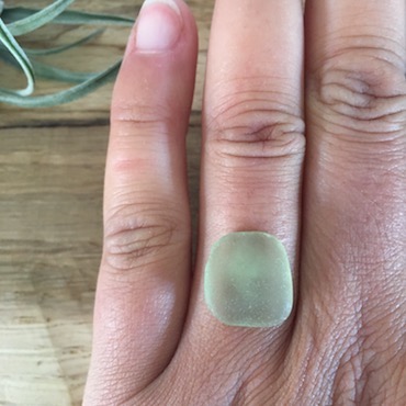 Pale Olive Green Statement custom ring