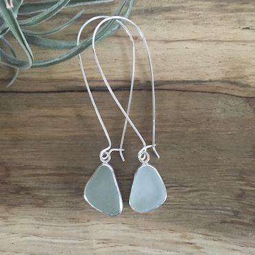 Seafoam Green Seaglass drop earrings