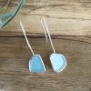 Seafoam/Aquamarine Seaglass long earrings