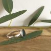 Dark Forest Green Seaglass RIng - Portscatho - side view