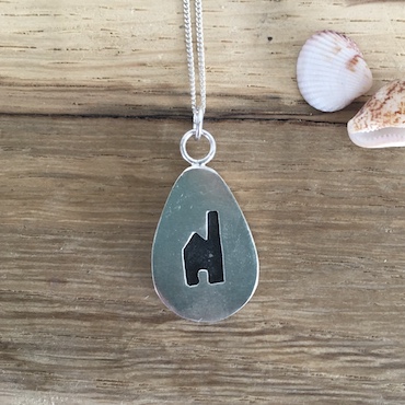 Pirate Seaglass Necklace with Engine House - Porthtowan
