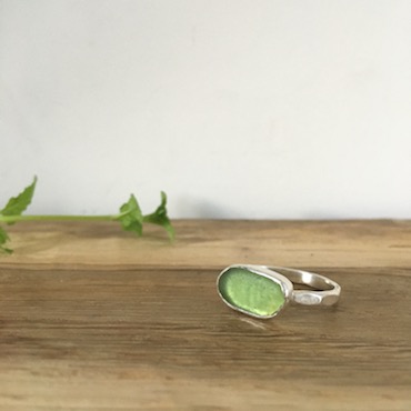 Moss Green Seaglass Ring - Swanpool