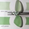 Pale Sage Green Seaglass Heart Ring - Gyllyngvase - Size O+half - colour guide