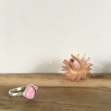Pink Seaglass Ring - Falmouth Bay