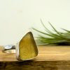Honey Amber Seaglass Ring -St Ives - detail