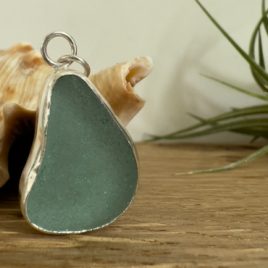 Light Teal Blue Seaglass Necklace – Flushing